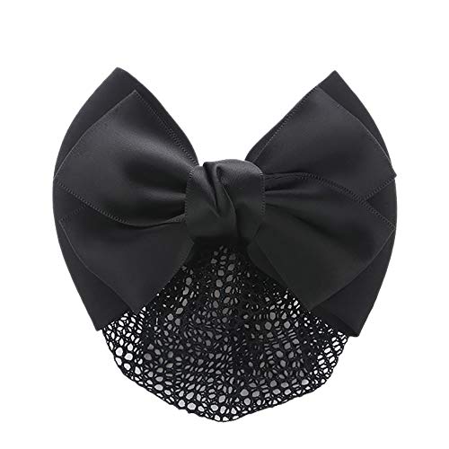 2 Pcs Bowknot Hair Snood Net Barrette Bun Cover Bow Hair Clip Xmas Gifts for Women Lady