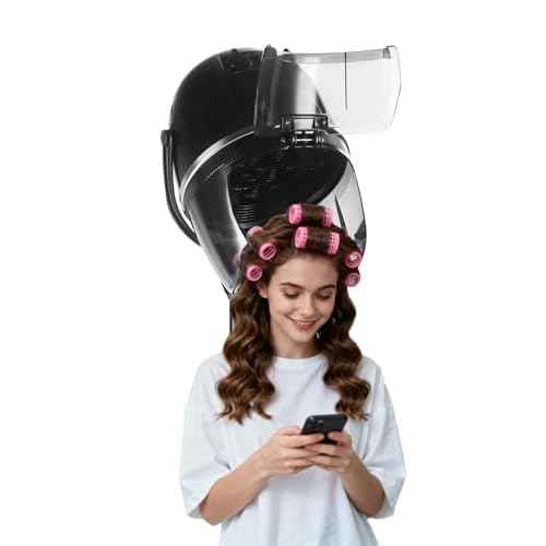 Artist hand Professional Hooded Hair Dryer for Women, Height Adjustable Floor Stand Up Hair Dryer with Wheels and Timer, Sit Under Hooded Dryer for Home Beauty Spa Salon Equipment