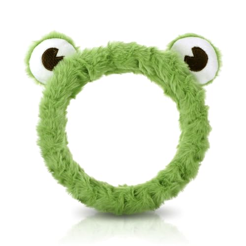 Face Wash Headband, Green Frog Eye Elastic Headband, Soft Cute and Versatile Head Wraps for Face Wash Makeup Beauty Skincare Sport Shower Creative Hair Accessories for Women