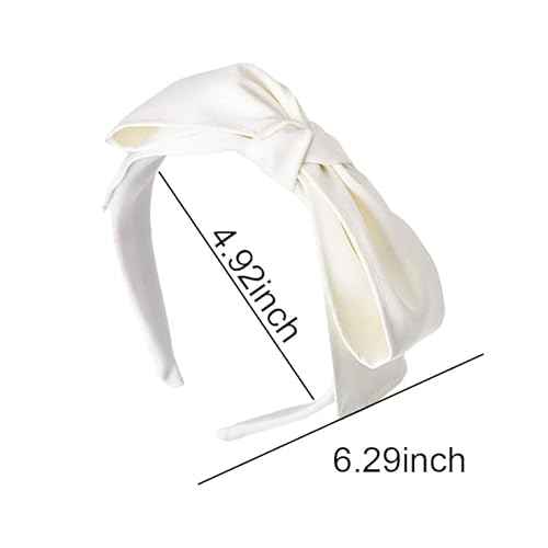 Knotted Bow Headbands for Women and Girls - White Hair Accessories with Bowknot Hair Bands and Bows