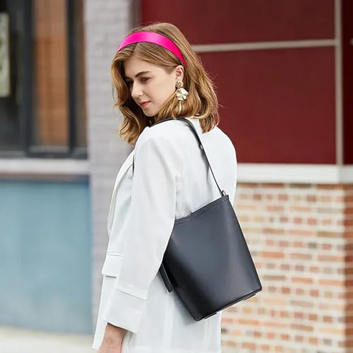 1.6 Inch Wide Silk Satin Headband for Women Girl Teen, Solid Plain DIY Hair Accessories Holiday Gifts (Hot Pink)