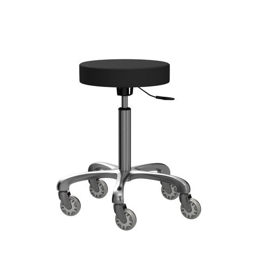 TASALON Rolling Stool - Adjustable Stool with Wheels - Soft Swivel Workbench - Desk Chair for Kitchen, Salon, Spa, Tattoo, Pedicure - Massage Salon Esthetician Chair – Black