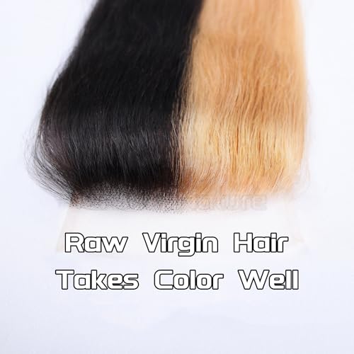 Grand Nature 6x6 HD Lace Closure, Virgin Human Hair Lace Closure Straight, Pre Plucked Natural Hair Line With Bleachable Knots