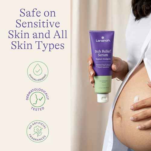 Lansinoh Anti-Itch Serum for Pregnant Moms, Itchy Skin Care, Cream for Pregnancy, Prenatal & Postnatal Skin Care, Safe for First Trimester, Pregnancy Essentials, 4.4 Ounces