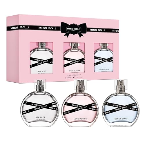 So¡¦? Miss Set - Perfumes for Women with Floral, Fruity and Vanilla Perfume Notes - 800 Sprays - Gifts for Women - 3 pcs Gift Set