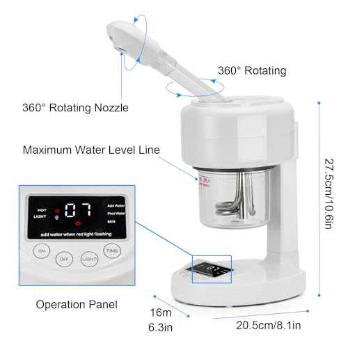 JOSTZHXIN Facial Steamer Nano Ionic Face Steamer with Extendable Arm,Portable Facial Steamer 360¡ÆRotating Nozzle Esthetician Steamer for Personal Care at Home or Salon