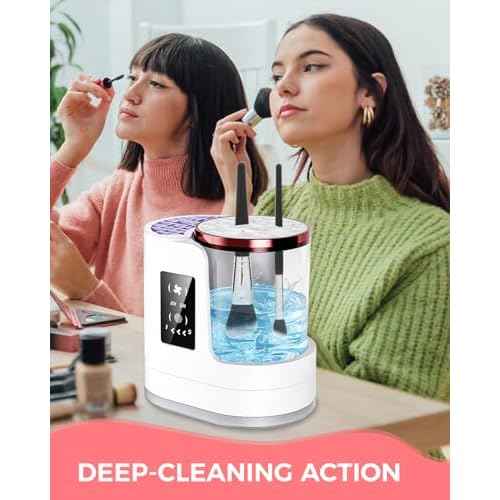 Electric Makeup Brush Cleaner Machine with Automatic Cleaning and Drying Functions Portable Makeup Brush Cleaner for All Size of Makeup Brushes Gifts for Makeup Lovers