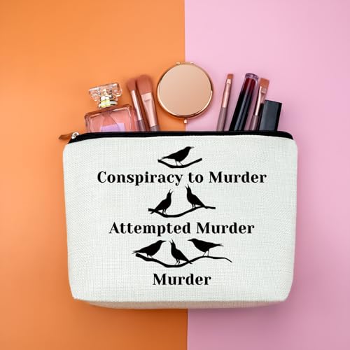 Crow Lover Gift Makeup Bag Crow Gift Cosmetic Bag Bird Lover Gift Bird Watching Gift Crow Themed Gift Crow Christmas Graduation Birthday Gift For Friend Daughter Zipper Travel Bag