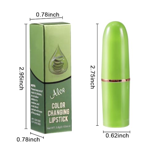 BINGBRUSH Peach Color Changing Lipstick,Moisturizer Long Lasting Lip Care Lip Balm Magic Lip Gloss Lip Tint Stain Gloss Set for Women(5 Pcs-01#Aloe+02#Strawberry+09#Peach+04#Red Cherry+10#Avocado)