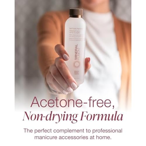 Mineral Fusion Nail Polish Remover - Acetone-Free Nail Care with Natural Solvents - Non Drying Liquid Formula - 6 fl oz