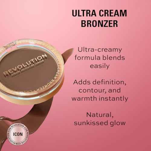 Revolution, Ultra Cream Face Bronzer, Buildable & Blendable Cream Contour, Vegan & Cruelty-Free, Light, 0.24 oz