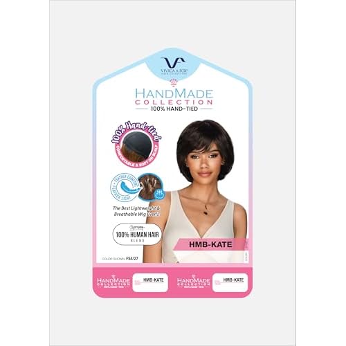 Vivica A. Fox HMB-KATE, Handmade & Hand-tied Wig, Supreme Human Hair Blend, Color 1 Jet Black