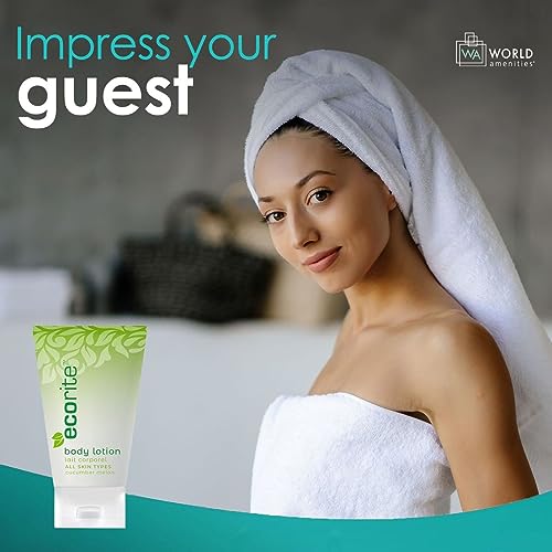 Ecorite Hand and Body Lotion with Cucumber-Melon Fragrance, Travel Size Hotel Amenities Biodegradable/Recyclable Tube, 1 fl oz/30 ml, Pack of 288
