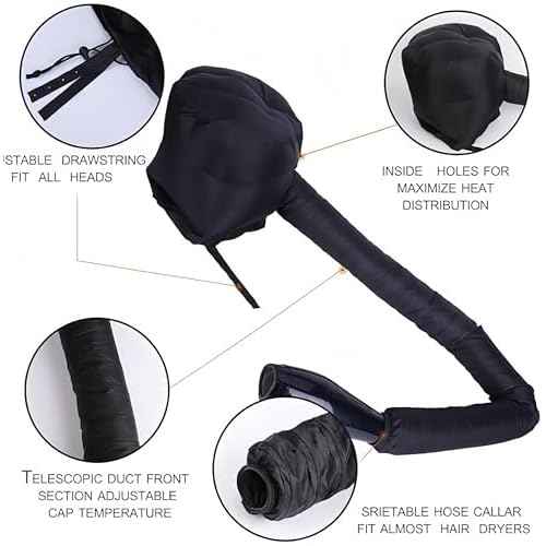 Hair Dryer Bonnet with Plopping Net,Hair Drying Bonnet for Blow Dryer,Portable Home Deep Conditioning Hair Care Hot Cap£¬Speed Up The Drying