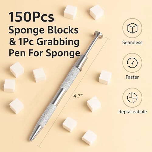 150PCS Nail Sponges for Ombre Nail Art with 1 Grab Pen ? Gradient Nail Art Tool Set with Storage Case ? DIY Nail Design Accessories for Salon & Home Use