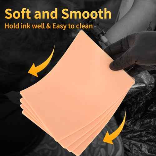 3MM Tattoo Practice skin - 10pcs Double Sides Thick Fake Skin Tattoo Skin for Practicing,Soft Silicone Tattoo Eyebrow Practice Skins for Beginner & Experienced Tattoo Artist