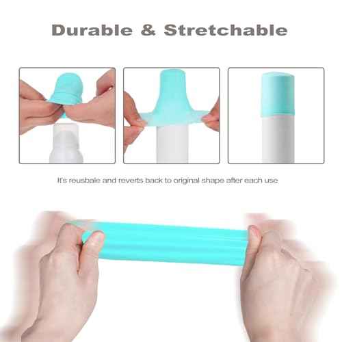 9 Pack Silicone Bottle Covers for Traveling, Airplane Travel Essentials for Women, Beach Vacation and Cruise Ship Travel Accessories, Travel Size Toiletries, Must Haves, Leak Proof