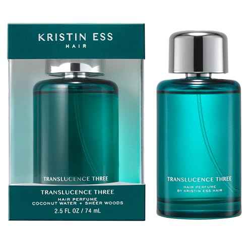 Kristin Ess Hair Perfume Translucence Three - Tropical Scented Hair Mist - Coconut, Lily and Palo Santo, Instantly Refreshes, Deodorizes Hair and Enhances Shine, 2.5 fl. oz - Travel Size