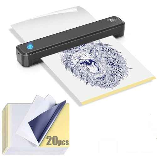 Joyzan 2025 New Upgraded Tattoo Stencil Printer, Wireless Thermal Tattooing Transfer Printer 20pcs Paper Bluetooth Portable Inkless Printing Machine Kit Anti Wrinkle Artist Beginner Tablet Phones PC