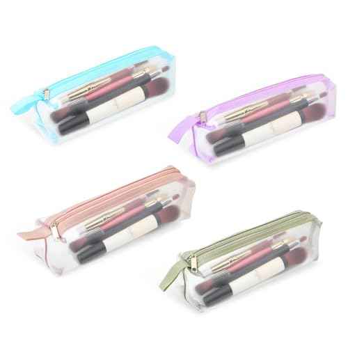 4Pcs Travel Makeup Bag,Toiletry Bag Mesh Portable Clear Cosmetic Bags make up bags Pencil Case Makeup Brush Bag Travel Accessories Storage Bag for Women Home Office