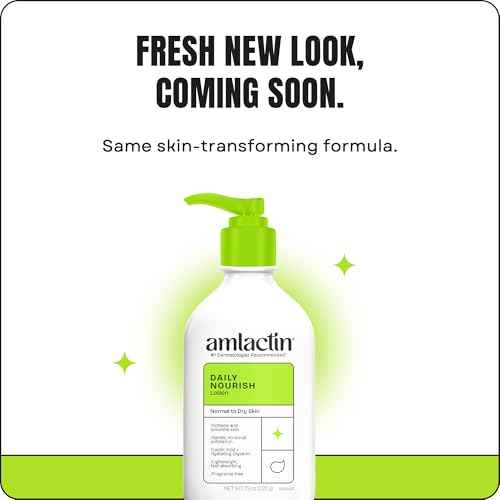 AmLactin Daily Nourish - Therapeutic Body Lotion for Dry Skin - No-Scrub Exfoliator and Moisturizer with 12% Lactic Acid AHA, 7.9 oz (Packaging May Vary)
