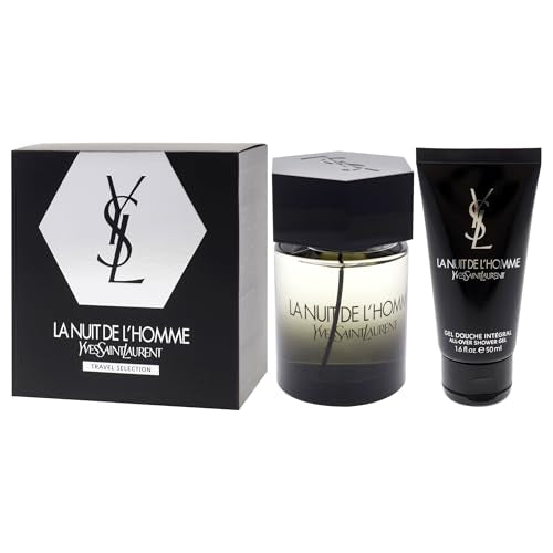 La Nuit De LHomme by Yves Saint Laurent for Men - 2 Pc Gift Set 3.3oz EDT Spray, 1.6oz Shower Gel