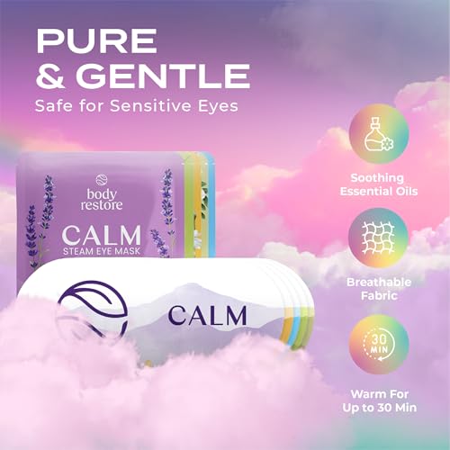 Body Restore Heated Eye Mask for Dry Eyes 5 Pack - Boo Basket Stuffers for Women, Self Heating Warm Compress, Christmas Stocking Stuffers, Birthday Gifts, White Elephant, Relaxation - Variety
