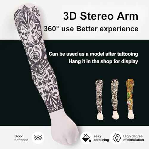 2 MM Professional Silicone Tattoo Practice Arm-Realistic Fake Skin,1:1 Simulation Arm, Store Decoration, for Tattoo Beginners and Artists(WHITE)