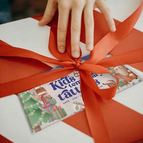 Kids Temporary Tattoos Winter Holidays ? 50 Festive Hypoallergenic Tattoos | Snowflakes, Christmas party favors | Made in Europe | Safe & Non-Toxic, Pre-Cut, Easy to Apply