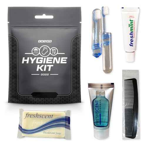 Hygiene Toiletry Travel PPE Kits for Travel, Business with Reusable Toothbrush, Bath Soap & Other Essentials