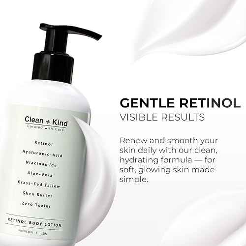 Firming Retinol Body Lotion for Wrinkles & Crepey Skin ? Anti-Aging Moisturizer with Hyaluronic Acid, Niacinamide, Aloe Vera, Shea Butter & Grass-Fed Tallow Skincare