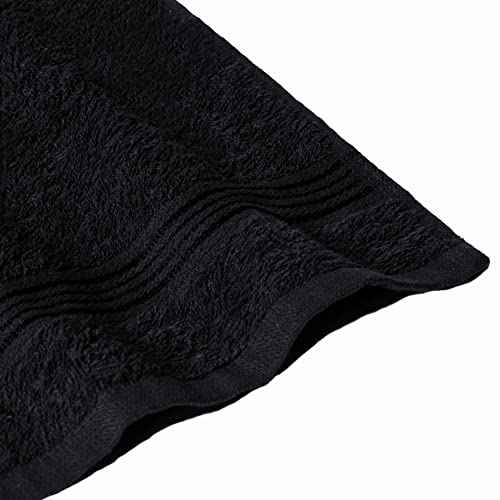 Belizzi Home Ultra Soft Cotton Washcloths, Contains 12 Piece Face Cloths 12x12 inch, Ideal for Everyday use Face Towels, Compact & Lightweight Multi Purpose Washcloths - Black