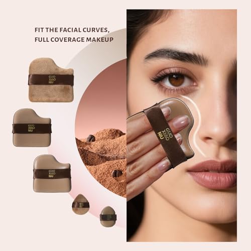 6pcs Powder Puffs Set With Case, Makeup Powder Puff, Velour Makeup Puff, Setting Powder Puff, Reusable & Washable, Ideal For Foundation, Powder Cream, Setting, Christmas Gifts For Women