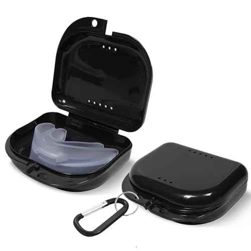 Retainer Case - Pack of 2 - Odorless Mouth Guard Case-Retainer Holder-Ventilated, Durable & Hygienic Night Guard Case for Carrying and Protecting Braces, Partial Dentures & Aligners-3.14 x 3.14 x 1.1