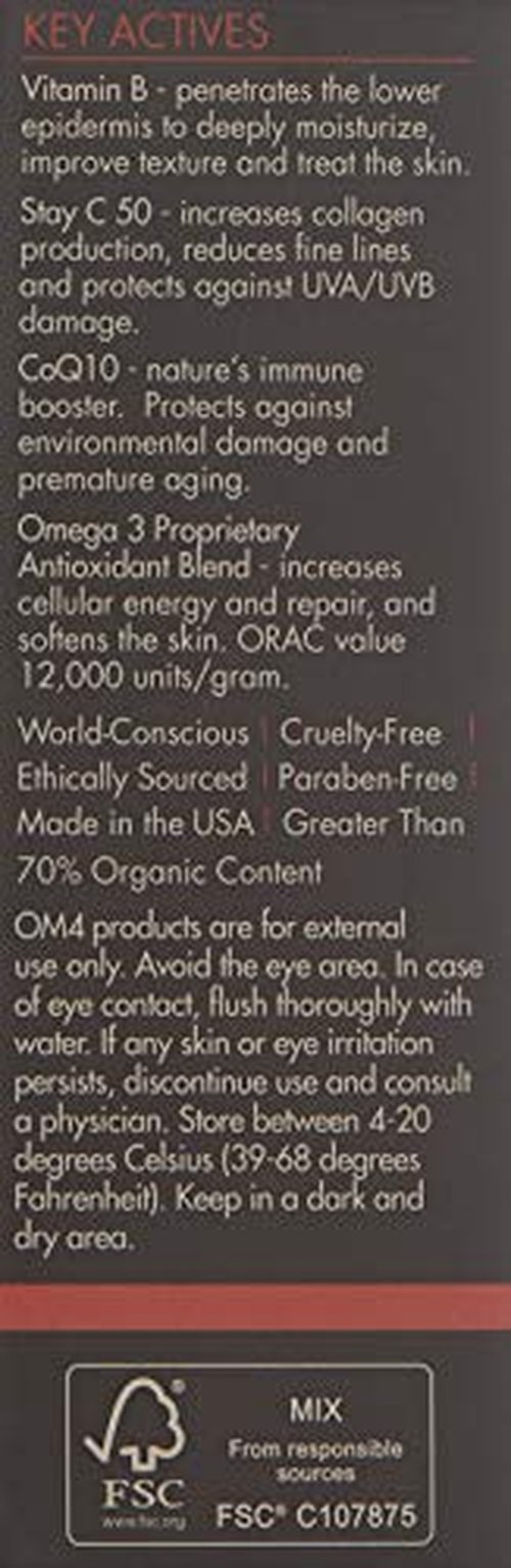Organic Male OM4 Dry STEP 3: Warm Sands Botanical Youth Serum - Men's Skincare With anti-aging Vitamin C, Aloe Vera, and Hyaluronic Acid