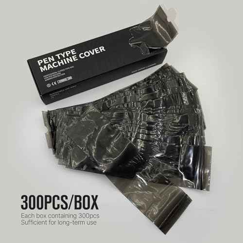 300pcs Tattoo Machine Covers Sealable Type - Black 2.4¡¿8 Inch Tattoo Pen Covers Bags Sleeves for Cartridge Machine - Professional Tattoo Supplies & Accessories (Black (2.4¡¿8 inch))