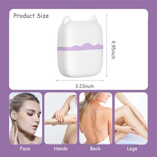 Ice Roller for Face and Eyes,Christmas Gifts for Women Mom,2 in 1 Face Roller and Travel Case,Facial Skin Care Tools,White Elephant Gifts(Purple)