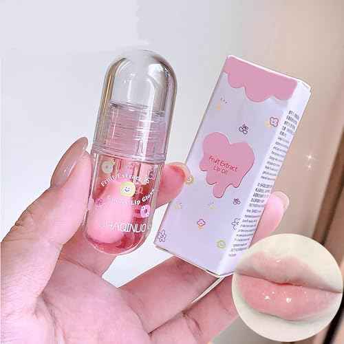 4Pcs Tinted Lip Gloss Oil Set,Moisturizing Plumping Lip Oil,Fruit Flavored Lip Gloss Long Lasting Nourishing High Shine Lip Oils For Girls