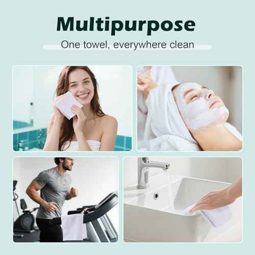 White Washcloths 15 Pack, Highly Absorbent & Quick Drying Face Towels, Premium Quality Soft Bath Towels, Multipurpose Microfiber Wash Cloths, 12x12 inches