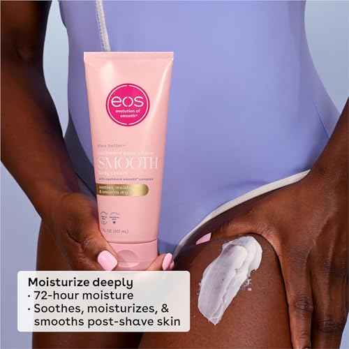 eos Cashmere Skin Collection Post-Shave Smooth Body Cream- Vanilla Cashmere Scented, 72-Hour Hydration, 7 fl oz