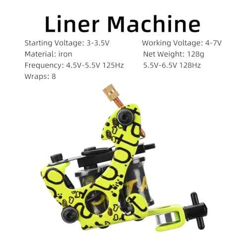 ATOMUS Liner Coil Tattoo Machine 8 Wrap Iron Frame Tattoo Gun for Line Work Cast Iron Body Low Noise Tattoo Beginner Artist Tool