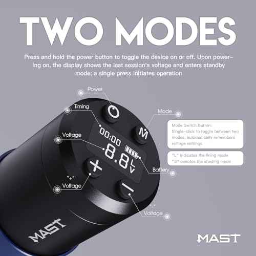 Mast Tattoo Kit, A3 Wireless Tattoo Gun Machine Kit, Complete Tattoo Kit, Finger Skate Practice Skin for Beginner, Tattoo Needles Cartridges