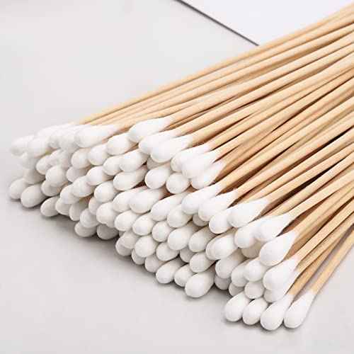 1200 Count 6 Inch Long Cotton Swabs with Wooden Sticks, Cleaning Cotton Sticks Cotton Tipped Applicators Cleaning Swabs
