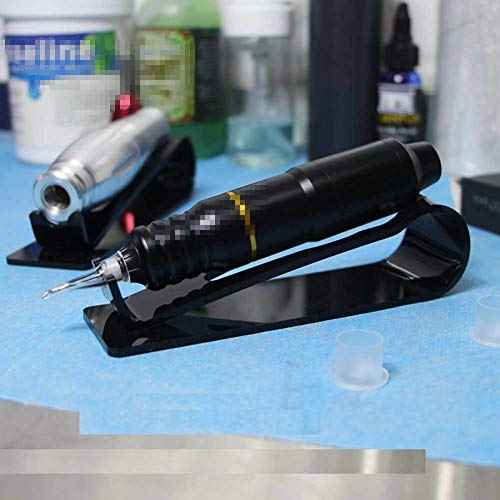 1Pc Acrylic Tattoo Machine Holder Stand Rack Rest Support Organizer Tattoo Pen Display Stand Shelf for Tattoo Machine Supply Accessories Tool, Black