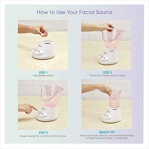 True Glow by Conair Gentle Mist Moisturizing Facial Steamer with Cleansing Brush