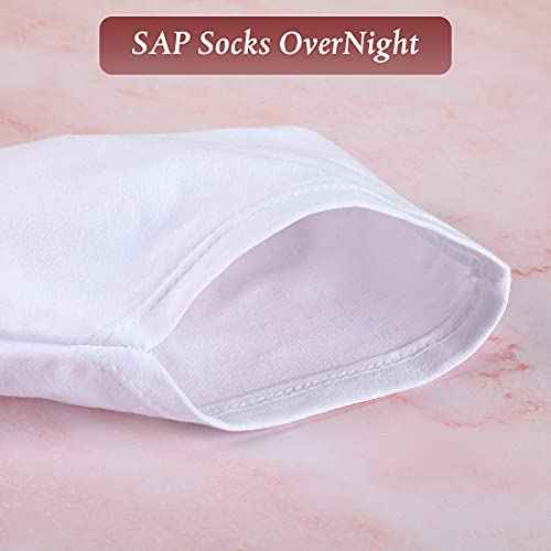 Geyoga 10 Pairs Moisturizing Socks Overnight for Dry Feet Spa Cotton Moisture Enhancing Cosmetic Socks for Women and Men, White