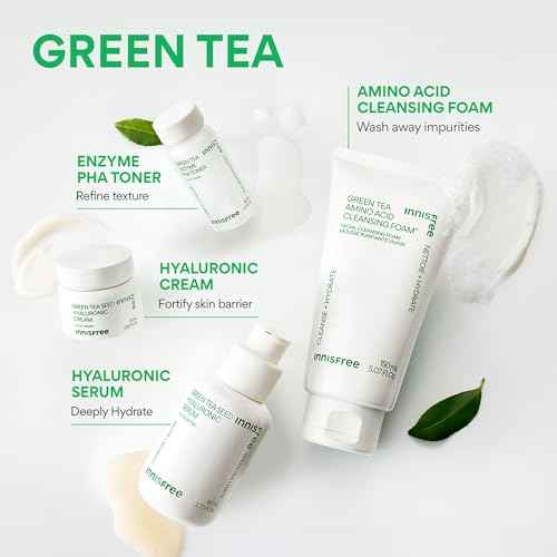 innisfree Green Tea Seed Hydrating Serum with Hyaluronic Acid & Niacinamide, Korean Face Serum for Glow