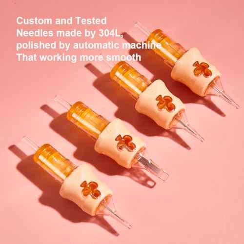 10PCS Clover Finger Ledge Tattoo Needles Cartridge, #12 Standard 11 Round Liner Professional Disposable Cartridges for Rotary Tattoo Machines (1211RL)