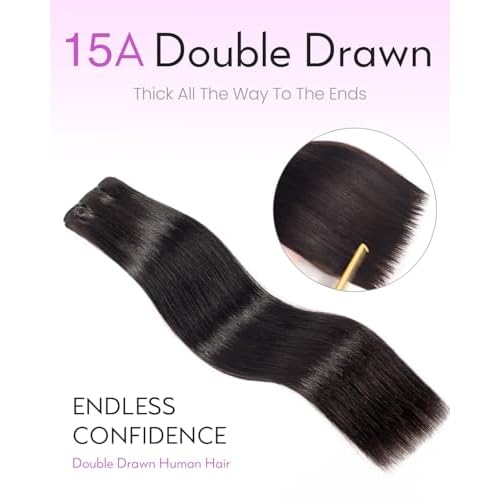 Arabella 15A Raw Straight Bundles Human Hair Natural Black Hair Bundles 100% Raw Vietnamese Human Hair,Three Times the Lifespan 20 Inch