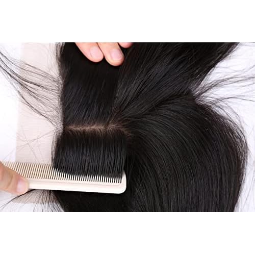 4"x4" Silk Base Lace Closure Straight Virgin Hair With Baby Hair Free Part Natural Color 12inch